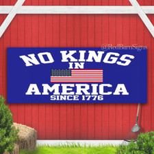No Kings in America Indoor Outdoor Banner Sign with grommets