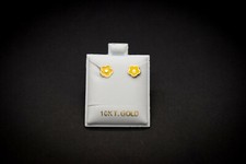 14k yellow gold earring flower stud differnet color with screw back