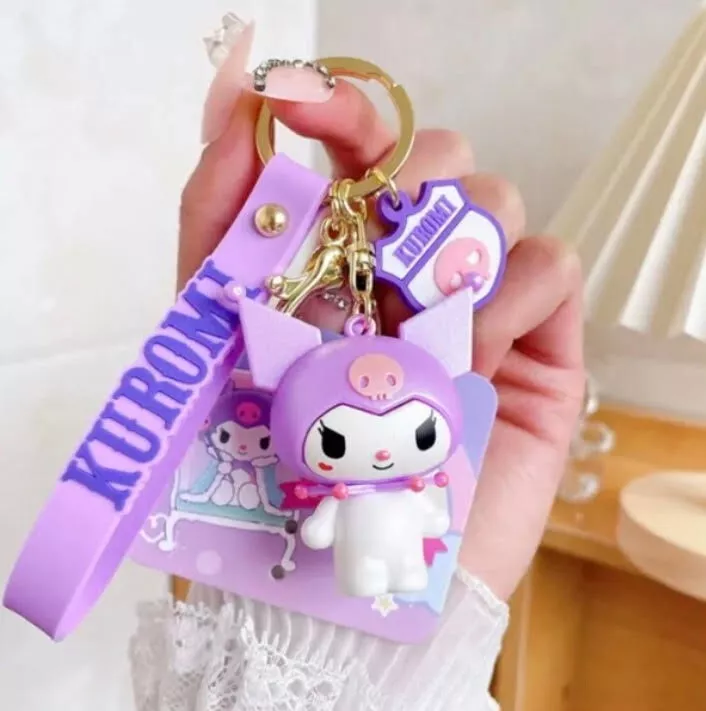 Kuromi Keyring with Charm