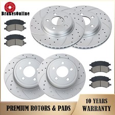 Front Rear Brake Rotors Pads Kit fit for Dodge Challenger RWD Slotted Brakes