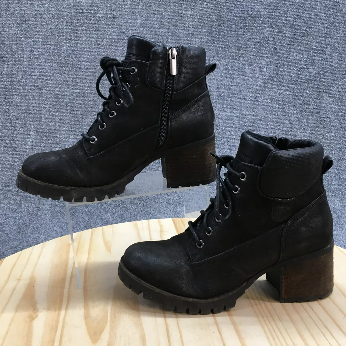 Vintage heeled combat clearance boots