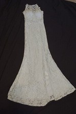 Windsor Prom Formal Evening Pageant Mint Green Glitter Lace High Slit Dress Sz 3