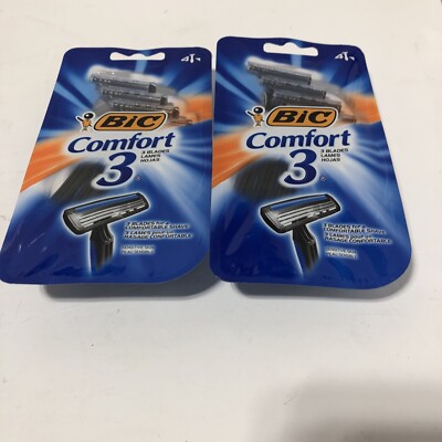 BIC Comfort 3 Razors Triple Blade Razors for Men 4 Razors / box ( 2 boxes )