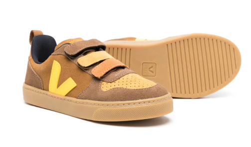 SAOLA Sneakers da ginnastica Veja Kids ragazzo multiplo cammello piccole V 10 cinturino in pelle scamosciata taglia 22 33 34 35