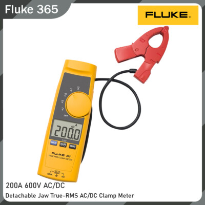 Fluke 365 Digital Clamp Meter Detachable Jaw True RMS 200A 600V AC/DC Voltage