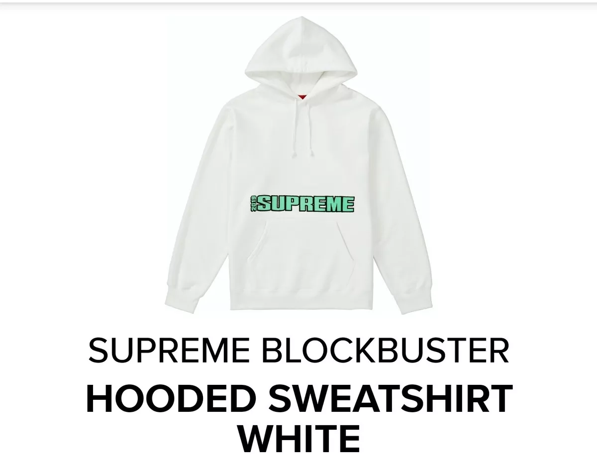 blockbuster hooded sweatshirt white