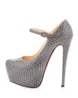 AUTH NEW WOMEN LOUBOUTIN LADY DAF 160 COBRA ACIER MARY JANE PUMP/HEEL US 7.5 — photo 2