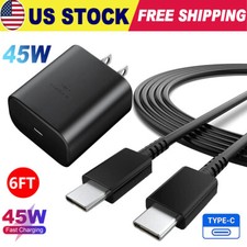 45W Type USB C Fast Charger 6ft Cable For Samsung Galaxy S20 S21 S22 S23