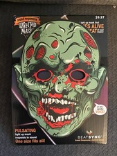 New Sound Activated Green Zombie Mask Beatsync Halloween Costume Accessory HG