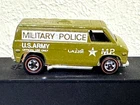 HOT WHEELS REDLINE MILITARY POLICE ARMY SUPER VAN OLIVE PLASTIC BASE HONG KONG