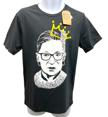 RBG Graphic T-Shirt Ruth Bader Ginsburg Activist Tee Medium Gray NWT
