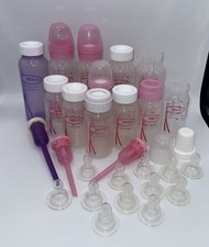 Dr.. Brown Baby Bottles Lot Of 12 Pink Purple Vents Nipple P, 1, 2, 3