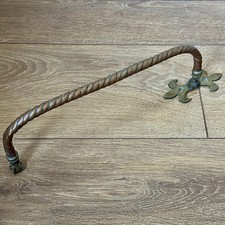 Antique Gothic Brass Barley Twist Door Handle - Salvage | Restoration - 12.5” W