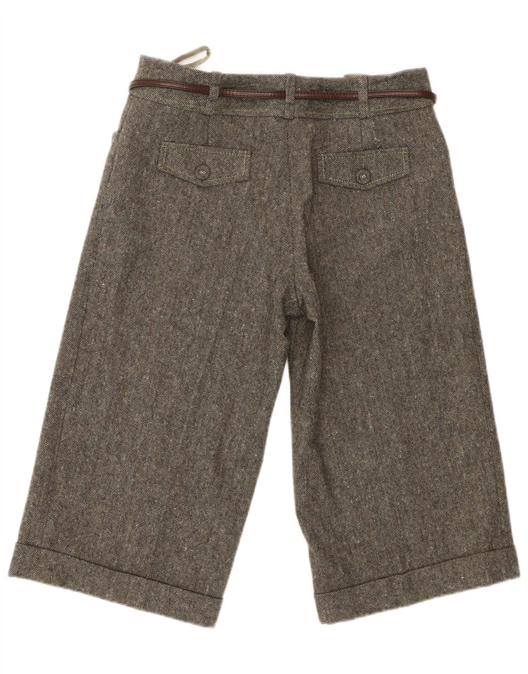 MONSOON Womens Bermuda Shorts UK 8 Small W28 Grey Herringbone Wool BM44 - Image 3 of 4