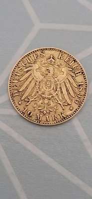 10 MARK 1890G - OR - VON BADEN - 73 000 EX - TRES RARE - ACHETEE CHEZ KUNKER - Photo 1/2