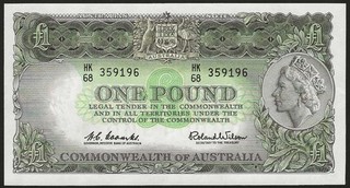 1961 1 POUND LAST PREFIX "HK68" 359196 UNC RARE ex NPA Archive Valued $1 500