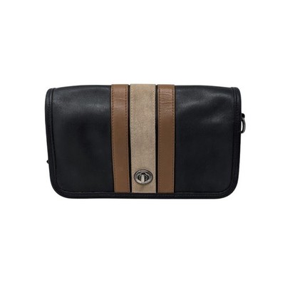 Coach Penny 75th Anniversary Stripe Crossbody Bag Black Brown Limited Edition