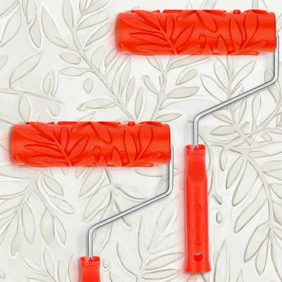 2 Pcs 7'' Texture Pattern Paint Roller for Wall Decoration Classic Rubber Textur