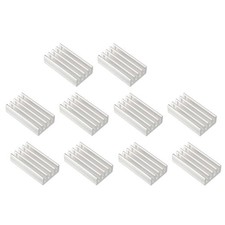 Aluminum Heatsink Cooler Circuit Board Cooling Silver Tone 20mmx11mmx5mm 10Pcs