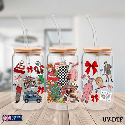 Home alone Weihnachten UV DTF Aufkleber - 16oz Libbey Dose Glasfolie yn480