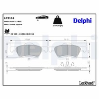 Bremsbelagsatz Scheibenbremse Delphi LP2161 FüR EP Ford Mazda Maverick Tribute