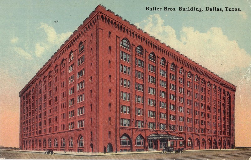 Dallas TX Butler Bros. Building  DB postcard UNPOSTED OLD CARS
