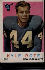 1959 Topps Football #7 Kyle Rote, Vg, Giants