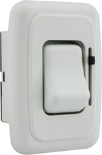 RV 12V DC Toggle Style Light Switch with High-Side Dimmer White 