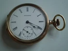 ANTIQUE WALTHAM  F. W. W. CO. POCKET WATCH GOLD FILLED OPEN FACE - GRO  1912