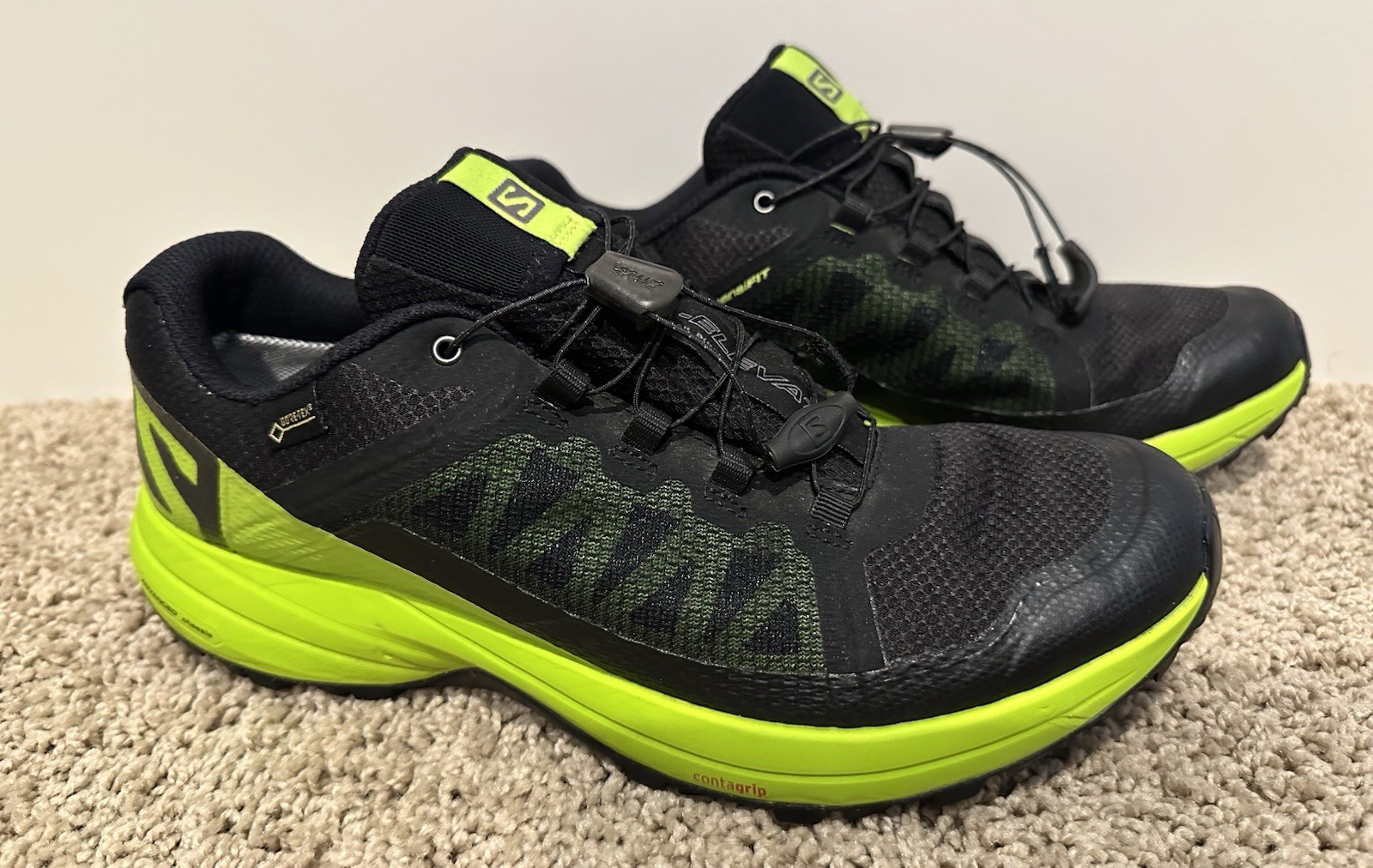 Scarpe Salomon Uomo Taglia 9 XA Elevate 400064 Nero Verde Atletica Trail Running