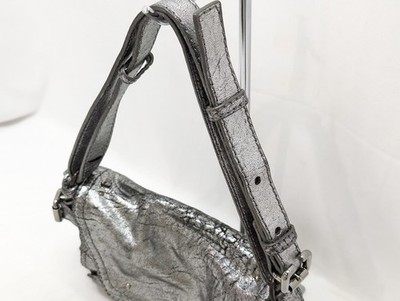 Chloe Paddington Leather Padlock Key Hand Bag Silver Women's