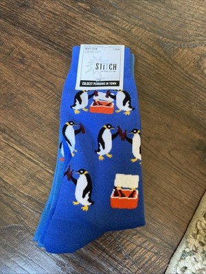 Mens Size 7-13 Coldest Penguin Socks  Stitch By Sock It To Me