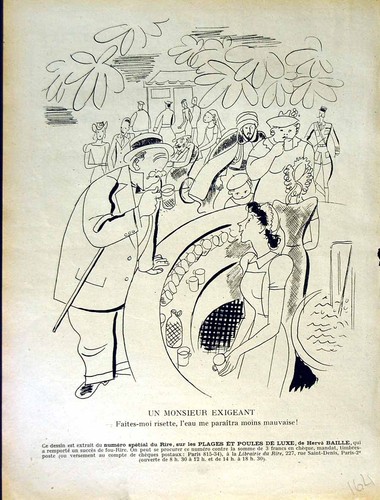Original Old Antique Print Le Rire French Humor Magazine Party Waitress People
