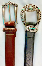 Brighton Leather Belt Lot Womens Brown Black Concho Western Boho Bundle