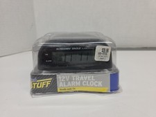 Truck Stuff 12v Travel Alarm Clock Extra Loud 110db Small Black Heavy Duty