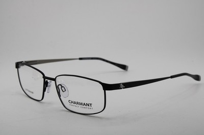 NEW CHARMANT PERFECT COMFORT CH29501 BK BLACK AUTHENTIC EYEGLASSES 55-16 K2