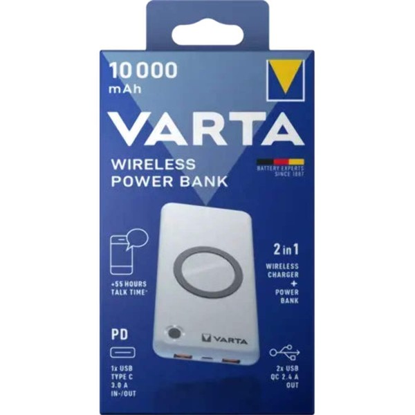 Varta Wireless Power Bank 10000Mah 20W SchnellladegeräT Weiß-image