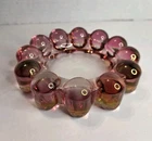 Vintage Boopie Bubble Glass Ashtray Trinket Dish Nova Pattern Pink Cranberry 5"