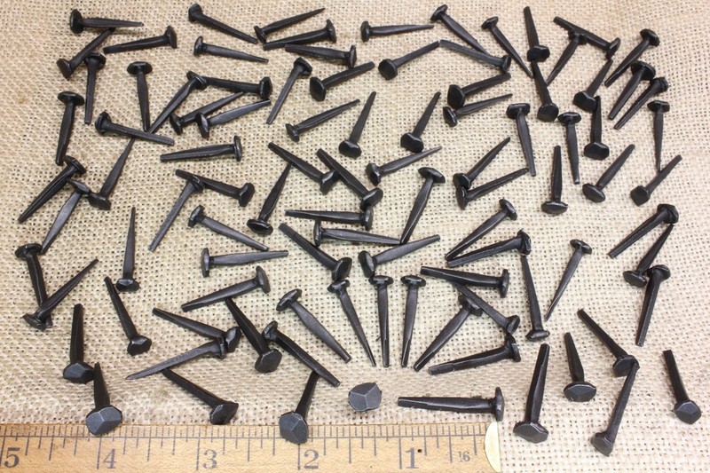 1" Rosehead 100 nails square wrought iron vintage rustic Decorative historic