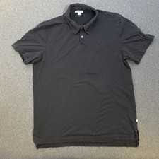 James Perse Polo Shirt Men 3 Black Standard USA Pima