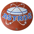 Vintage Houston Astros Sign - MLB Baseball Stadium Texas Porcelain Gas Sign
