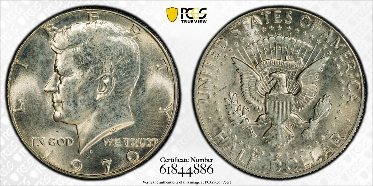 PCGS Certified MS 64 Graded 1964 Kennedy US Half Dollars (1964-Now