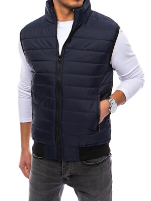 Herren Weste Steppweste Bodywarmer Ärmellos Stehkragen Basic Sport DSTREET M-2XL