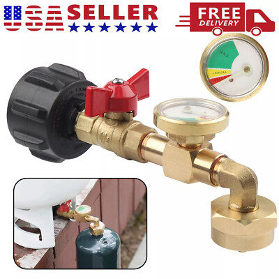 Solid Brass 20lb to 1lb Propane Refill Adapter, Rust - Free & Reliable