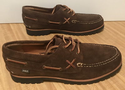 靴 polo ralph lawren ranger deck cs Polo Ralph Lauren Country Ranger Deck Brown Suede Boat Shoes