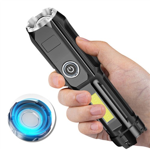LED Strong Light Tactical Flashlight Rechargeable Super Bright Zoomable Torch - Picture 1 of 18