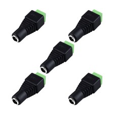 5pcs 5.5mm x 2.1mm Female CCTV LED DC Power Plug Jack Adapter connector US Stock