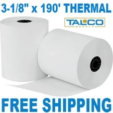  2 3-1/8" x 190' THERMAL RECEIPT PAPER ROLLS  FREE SHIPPING 