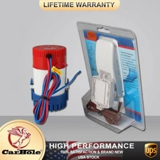 1100GPH Marine Submersible Bilge Water Pump w/ Float Switch For Boat Yacht NEW