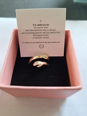 Anello regolabile argento 925 STYLE ABBRACCIO da Donna e uomo cofanetto regalo